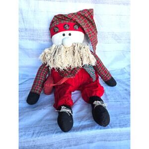 Albert E. Price Inc Christmas Santa Figure Large Fabric Body Yarn Beard